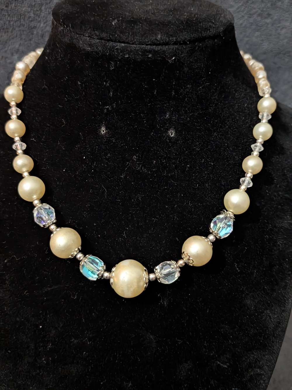 Pearl and Aurora Crystal Necklace